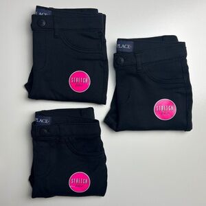 NWT The Children's Place Girls Black Stretch Pant 3 PIECE Bundle Size 8